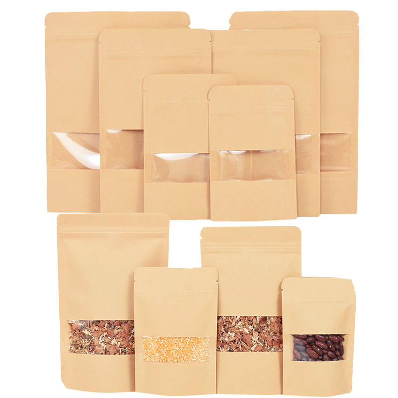 Food Snacks For School - 20/50 buah kertas Kraft kantung berkunci