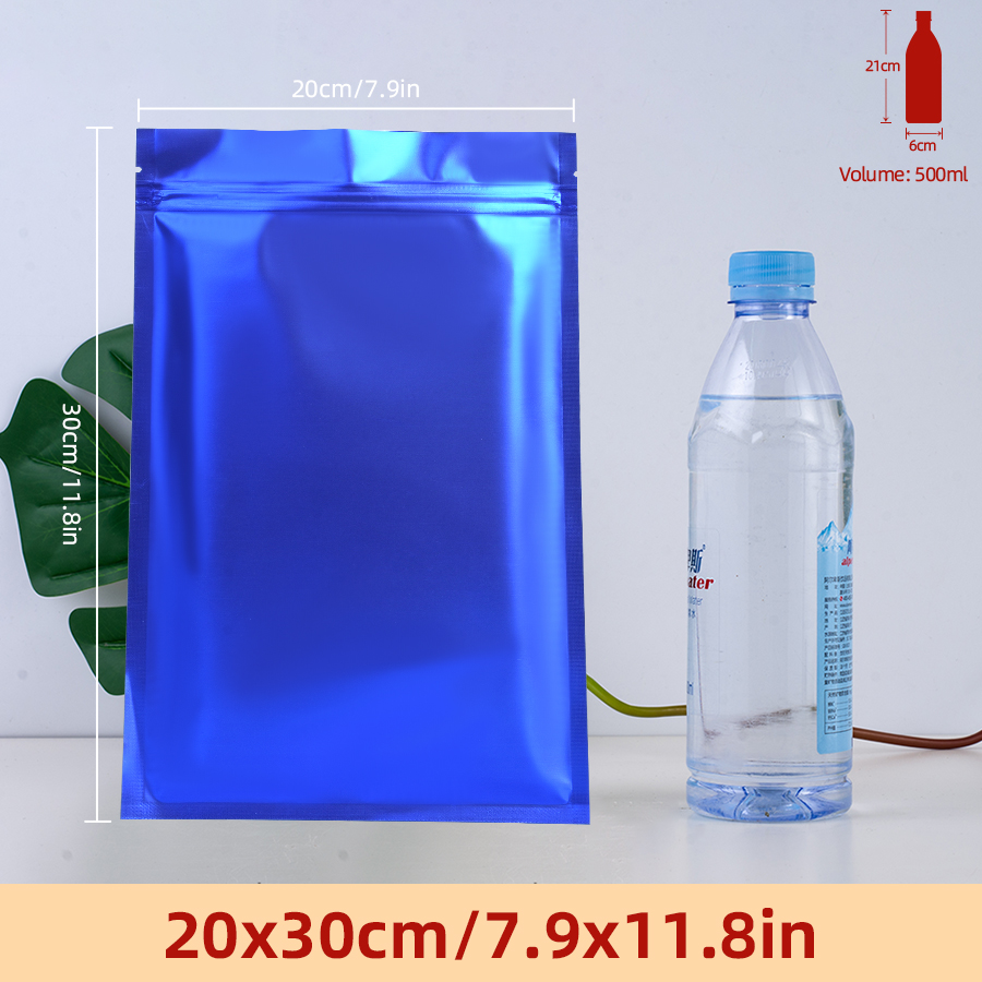 Snacks Food Usa - 100 Buah Kantong Ritsleting Foil Biru