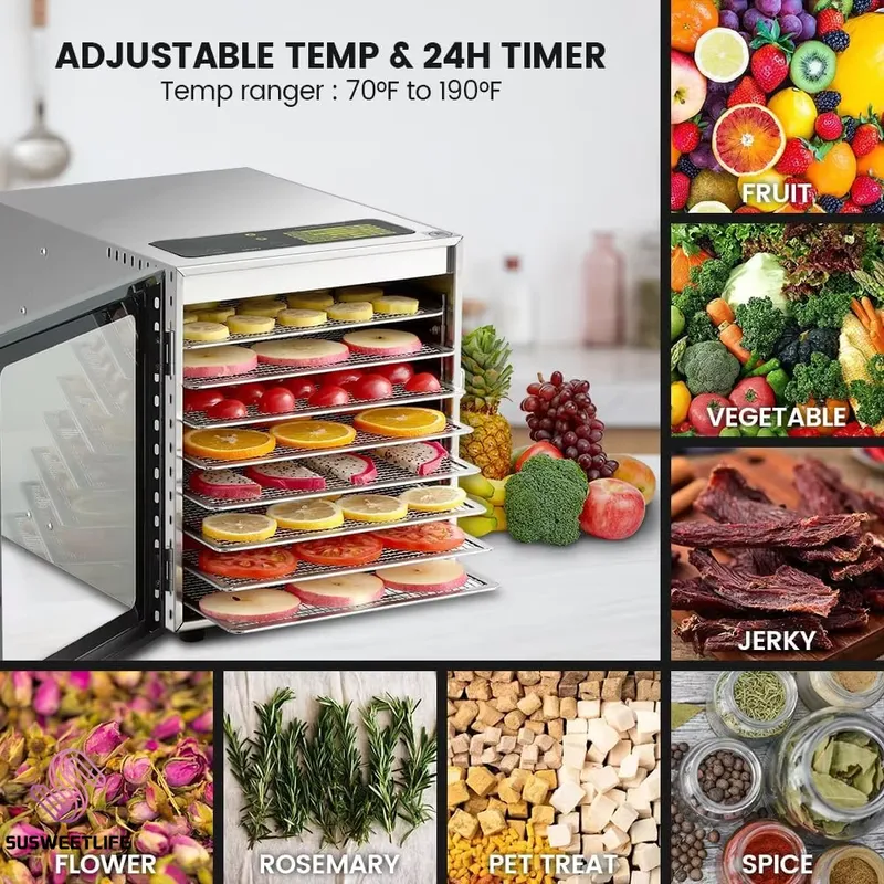 Food Snacks Healthy - Pengering Makanan Kapasitas Besar 8-Loyang 500W,