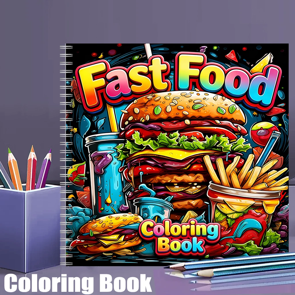Food Snacks Coloring Book - Buku Mewarnai Makanan Cepat Saji untuk