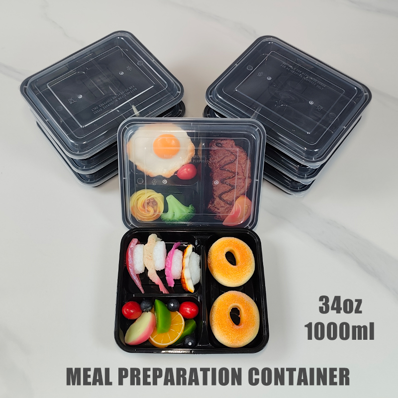 Food Snacks For School - 3 Kompartemen 34 Oz/1000 Ml, 12/35