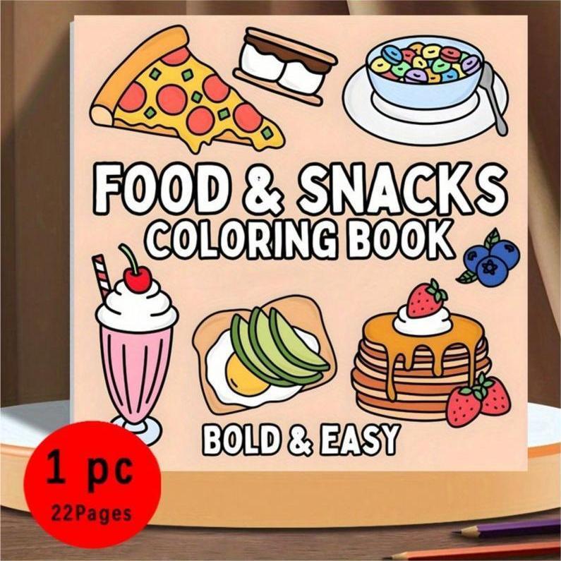 Buku Mewarnai Bertema Makanan  - Food Snacks Coloring Book ulasan dan harga