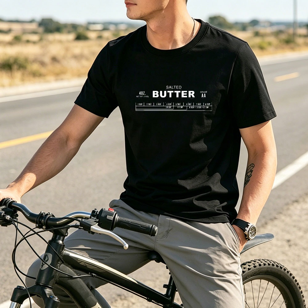 Kaos Katun Label Salted Butter - Foody Snacks ulasan dan harga