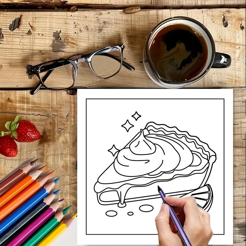 Buku Mewarnai Makanan dan Cami - Food Snacks Coloring Book ulasan dan harga
