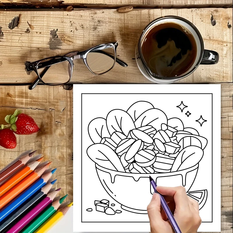 Buku Mewarnai Makanan dan Cami - Food Snacks Coloring Book ulasan dan harga