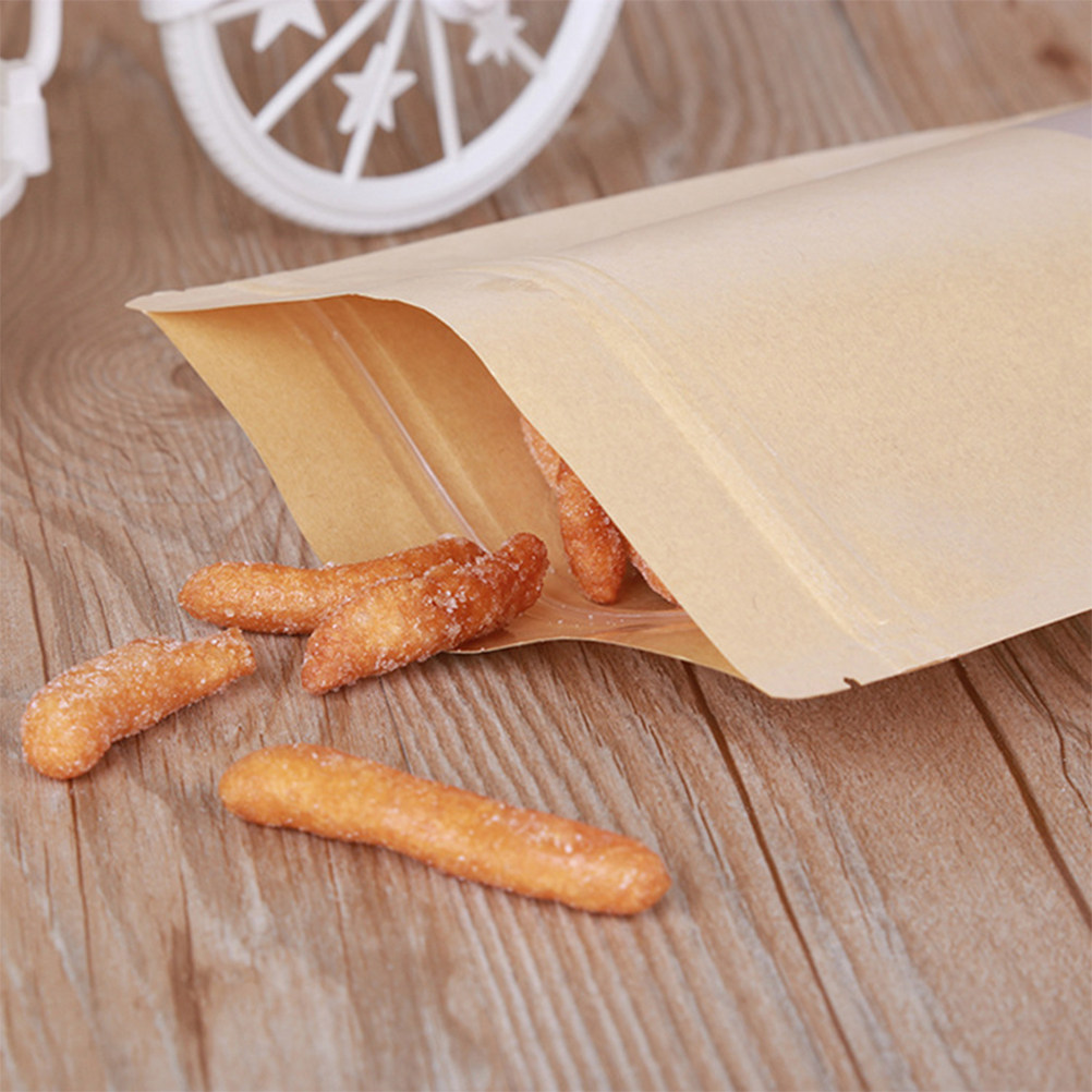 50Pcs Kantong Berdiri Kraft Fo - Snacks Food Usa ulasan dan harga