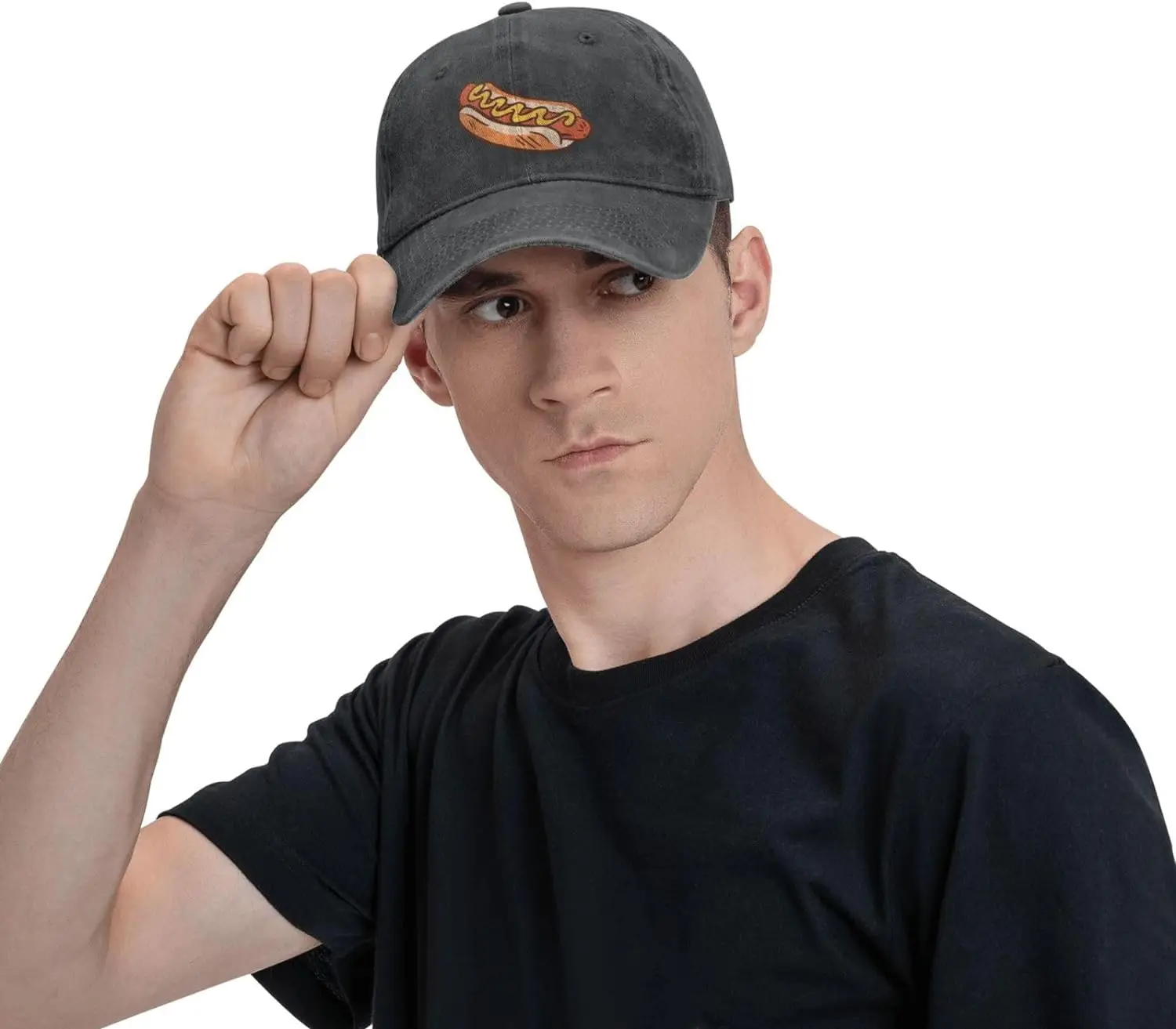 Topi Denim Golf Dad Hat, Topi  - Food Snacks For Hiking ulasan dan harga