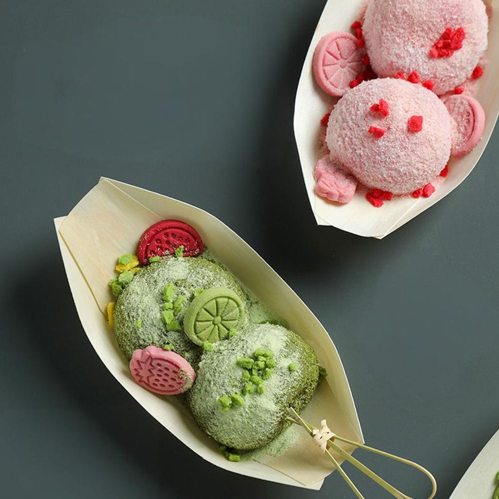 50PCS Piring Kayu Sekali Pakai - Food In Japanese Snacks ulasan dan harga