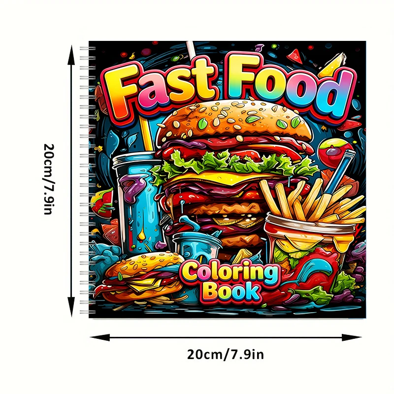 Buku Mewarnai Makanan Cepat Sa - Food Snacks Coloring Book ulasan dan harga